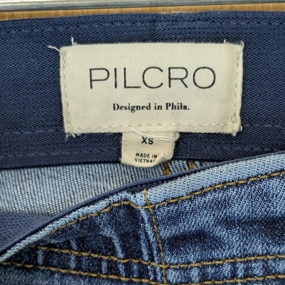 Pilcro Anthropologie Womens XS Blue Pull On‎ High Rise Cropped Flare Jeans - Picture 2 of 9
